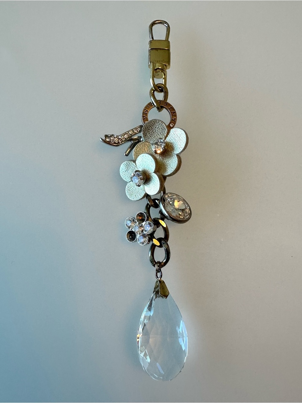 Anteprima Gold Floral Crystal Teardrop Charm